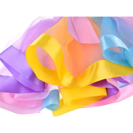 Szivárványos tündérjelmez szett kislányoknak: szoknya, táska, pálca, ékszerek