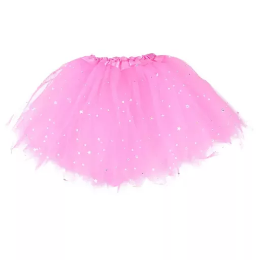 Világító rózsaszín tüll tündér jelmez szárnyakkal, pálcával és fejpánttal