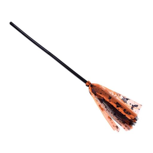 Gyerek boszorkány jelmez M (100-115 cm), szoknya+kalap+seprű, narancs/fekete