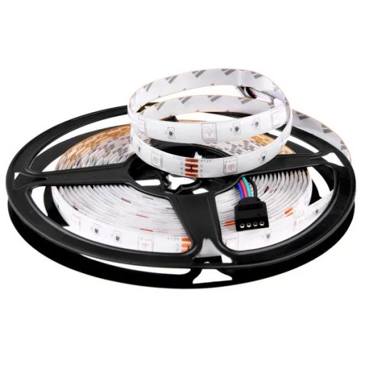 5 m IP65 RGB LED szalag SMD5050, távirányítóval, 12 V, öntapadós