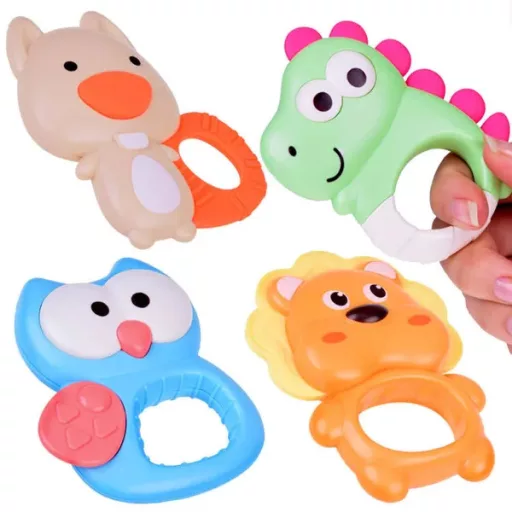 Szilikon állatformájú baba rágóka, ínymasszírozó, 9,5×7,5 cm, BPA-mentes