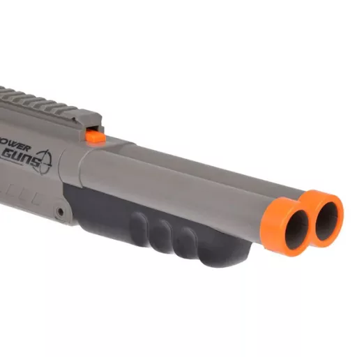 Nagy 51 cm-es játék sörétes puska 6 hüvely + 10 habszivacs nyíllal