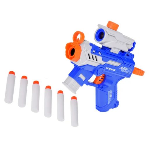 Habszivacslövedékes pisztoly szett céltávcsővel, 6 db lövedék