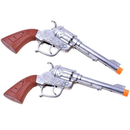 Gyerek cowboy jelmez kiegészítő készlet – 2 hangos pisztoly, öv, bilincs, jelvény