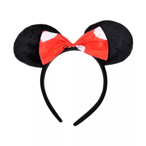 Minnie egér lány jelmez, piros pöttyös ruha fejpánttal (L/XL)