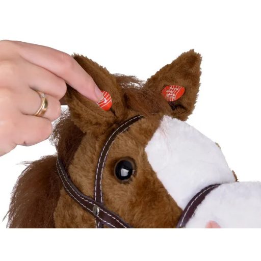 Interaktív sötétbarna pálcaló nyerítő és vágtahanggal, 83 cm