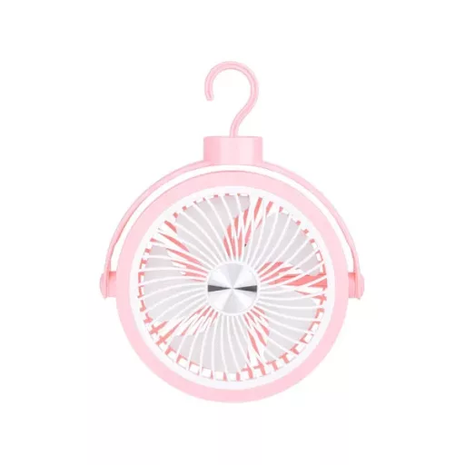 Halk USB asztali ventilátor 360° forgatással, 3 fokozat, rózsaszín
