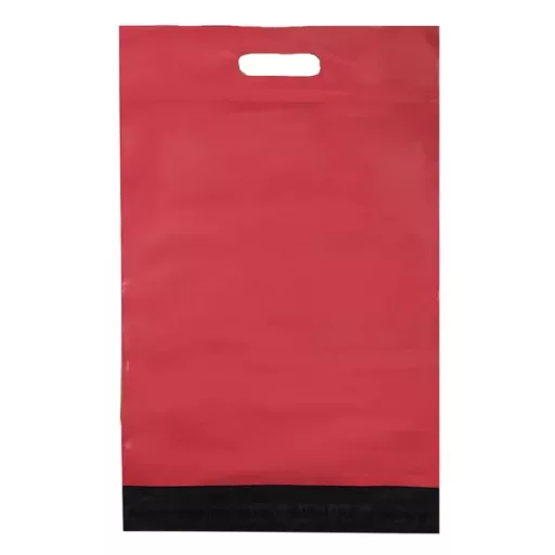 Piros LDPE futártasak füllel „Thank You” 310×420+70 mm, 50 db