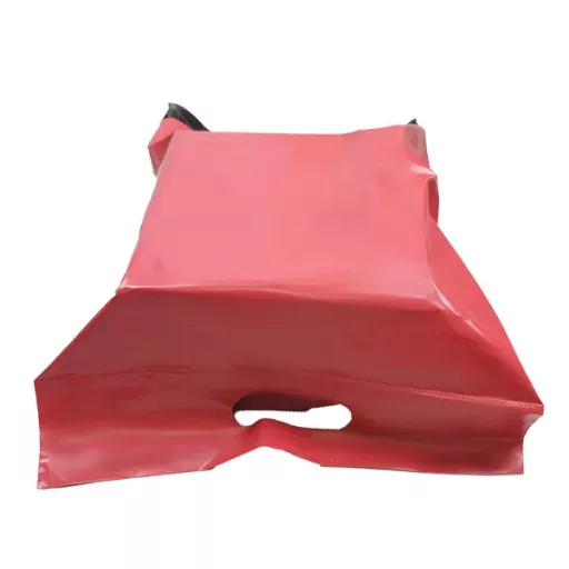 Piros LDPE futárfóliatasak fogantyúval 500×600+70 mm 50 db Thank You