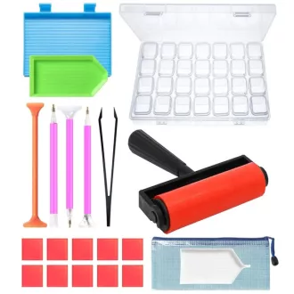   Gyémántfestés kiegészítő készlet 60 részes eszközökkel és tárolóval