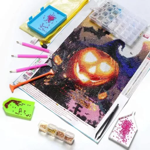 Gyémántfestés kiegészítő készlet 60 részes eszközökkel és tárolóval