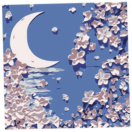 Festés számok szerint kerettel 20x20 cm, virágos vászonkép készlet