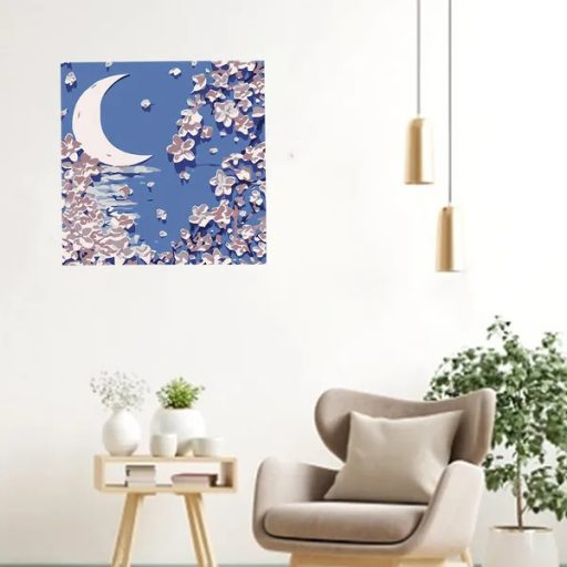 Festés számok szerint kerettel 20x20 cm, virágos vászonkép készlet