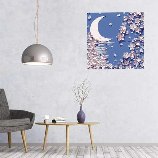 Festés számok szerint kerettel 20x20 cm, virágos vászonkép készlet