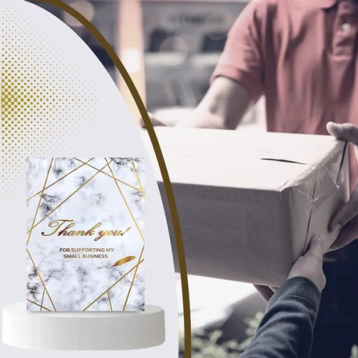 Arany márvány mintás öntapadós futártasak 255×370 mm, 50 db