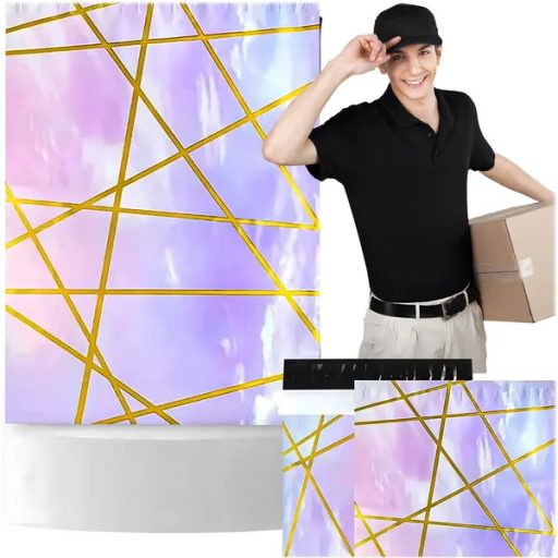 Futár polietilén tasak 255×370 mm, lila-arany, erős, 50 db