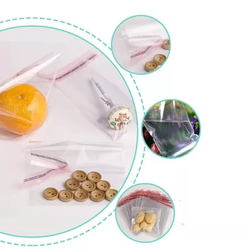 OPP celofán tasak, visszazárható, 8×10 cm, 100 db, élelmiszerhez