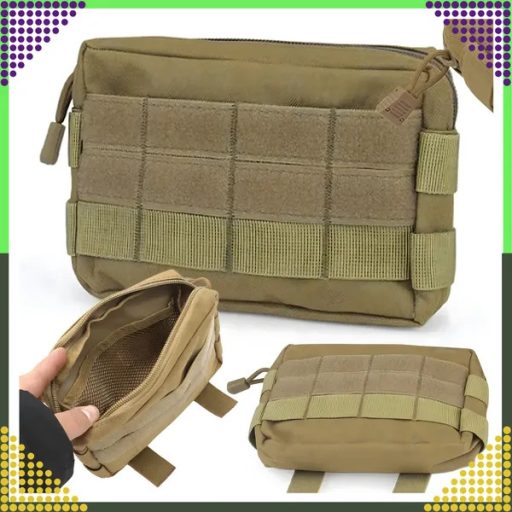 Molle kompatibilis taktikai övtáska, 600D nylon, 18×13×4 cm, barna