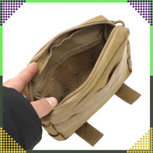 Molle kompatibilis taktikai övtáska, 600D nylon, 18×13×4 cm, barna