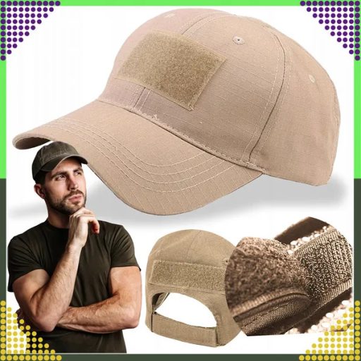 Állítható ripstop taktikai baseball sapka velcro panelekkel, terepminta