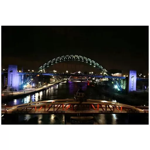 Gyémántszemes kirakó készlet 120×60 cm – Newcastle Tyne híd éjjel