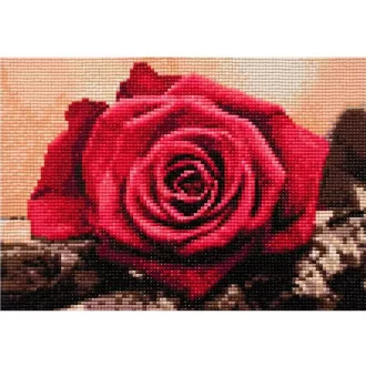   Gyémántszemes festő készlet rózsa, 20×30 cm, fa kerettel