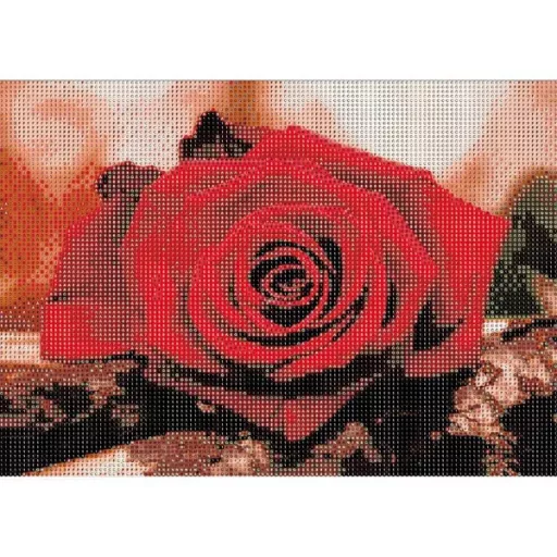 Gyémántszemes festő készlet rózsa, 20×30 cm, fa kerettel