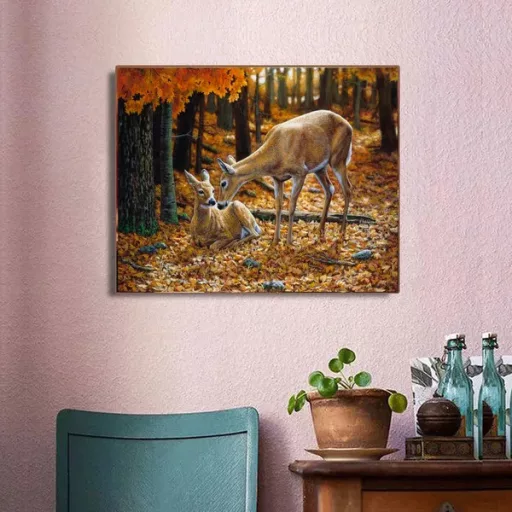 Diamond painting készlet fa kereten 30×40 cm – Őzikék minta