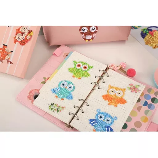 Gyémántszemes 5D mozaik matrica készlet gyerekeknek, 12 matricával