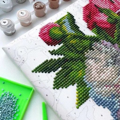 Kreatív 2 az 1-ben szám szerinti festés és 5D gyémánt kirakó, 40×50 cm, Tengerpart