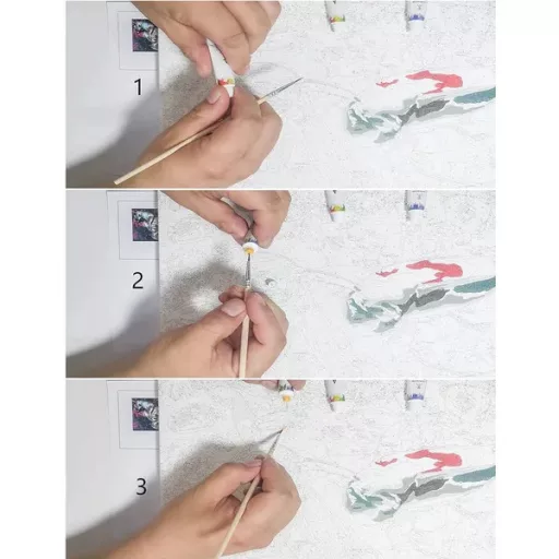 Számozott festőkészlet kerettel, ecsetekkel – vízesés 40×50 cm vászon