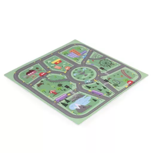 Város mintás EVA hab puzzle játszószőnyeg, 90,5×90,5 cm, 21 db
