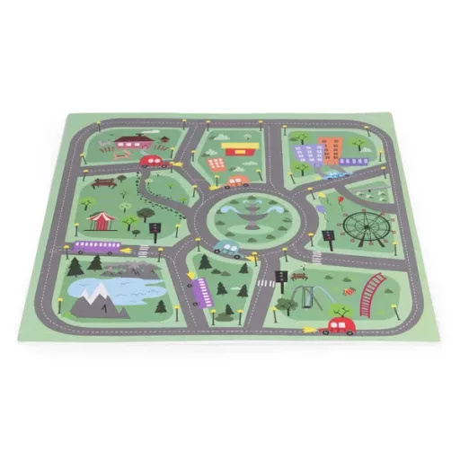 Város mintás EVA hab puzzle játszószőnyeg, 90,5×90,5 cm, 21 db