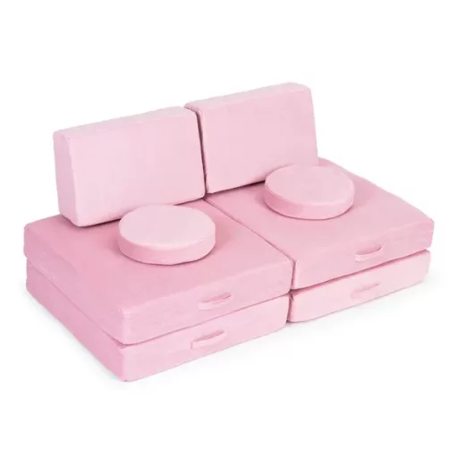 Nagy moduláris gyerekszék 8 elemmel - rózsaszín ecotoys