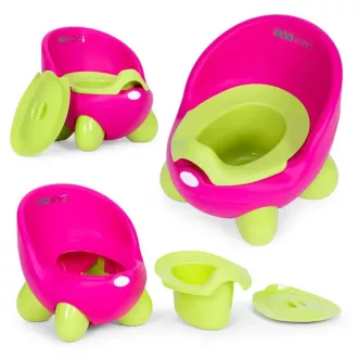   Ecotoys gyermek bili, csúszásmentes, kivehető tartály, rózsaszín-zöld