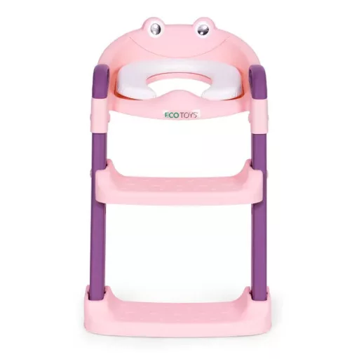 Gyerek WC-szűkítő lépcsővel, rózsaszín, 12 hó+, 20 kg
