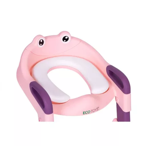 Gyerek WC-szűkítő lépcsővel, rózsaszín, 12 hó+, 20 kg