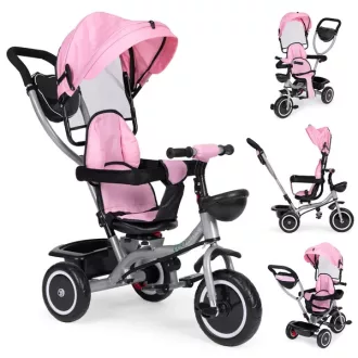   Ecotoys 2in1 tricikli babakocsi, forgatható ülés, rózsaszín