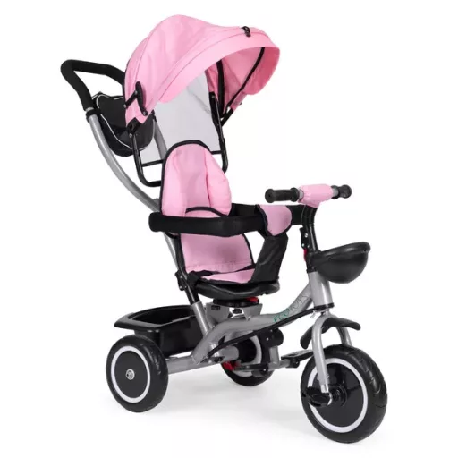 Ecotoys 2in1 tricikli babakocsi, forgatható ülés, rózsaszín