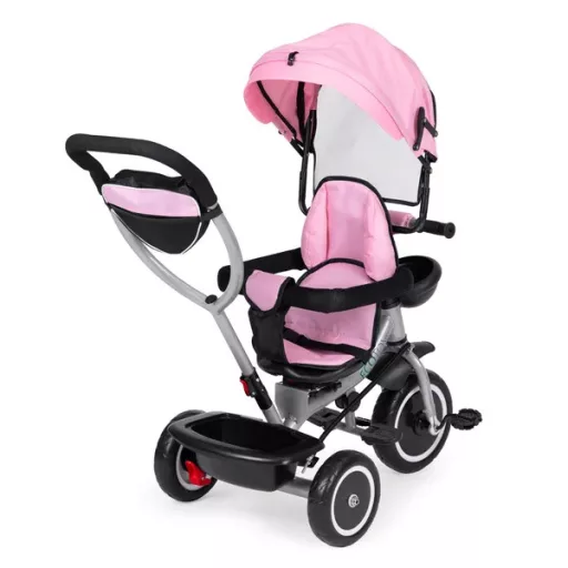 Ecotoys 2in1 tricikli babakocsi, forgatható ülés, rózsaszín