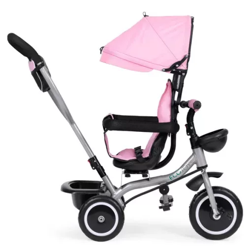 Ecotoys 2in1 tricikli babakocsi, forgatható ülés, rózsaszín