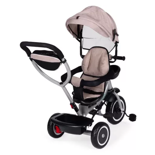 Ecotoys 2in1 tricikli babakocsi, bézs, forgatható ülés