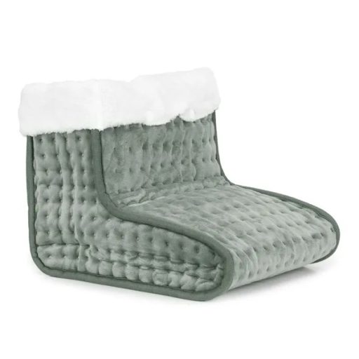 Elektromos lábmelegítő csizma távirányítóval, 10 fokozat, világosszürke