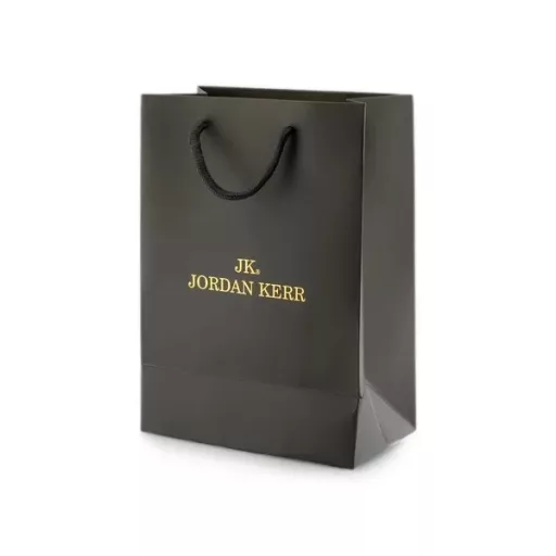 Jordan Kerr prémium ajándéktáska, szürke/arany logóval, 10×18×24,7 cm