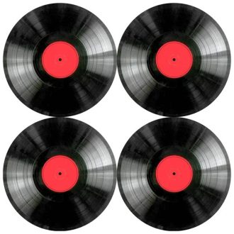   Kerek asztali alátét szett 4 db, 33 cm, vinyl minta, mosható filc