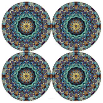 Barcelona mintás kerek filc alátét szett, 4 db, 33 cm