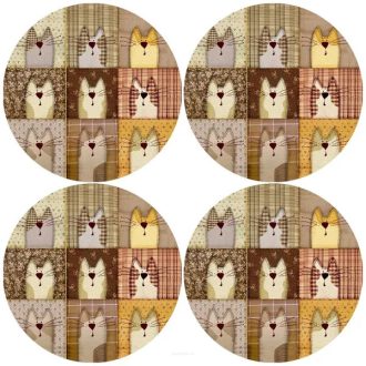   Pexeso Beige kör alakú filc asztali alátét szett, 4 db, 33 cm