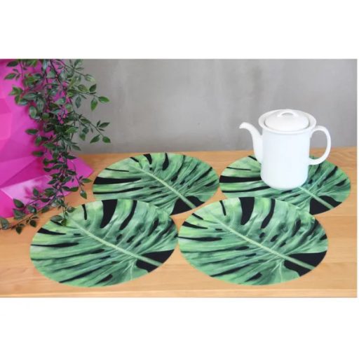 4 db filc kör alakú alátét, 33 cm, mosható, Galapagos Night minta