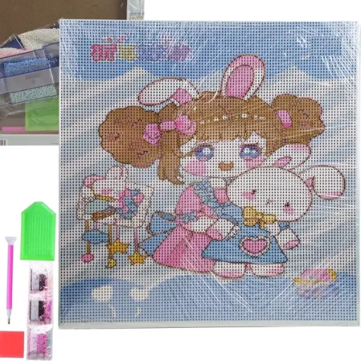 Gyémántszemes kirakó készlet anime kép, 30×30 cm, teljes kiegészítőkkel