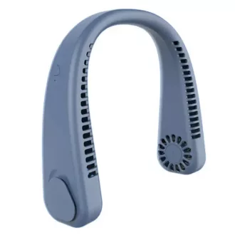   Hordozható nyakventilátor, mini USB-s, 1200 mAh, 3 fokozat, kék